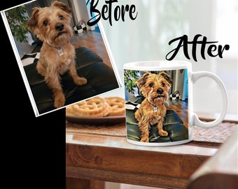NEW Multi Cartoon Spotty Terrier Dog & Bandana Picture Mug In Gift Box FREE POST NEW Multi Cartoon Spotty Terrier Dog & Bandana Picture Mug In Gift Box FREE POST