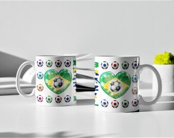 Football Mug Cup Brazil Gift Presend Birthday