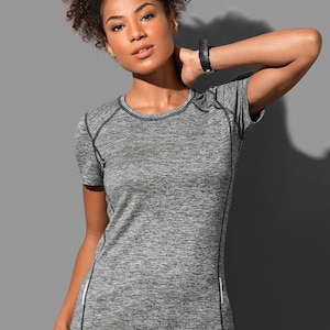Återvunnen sport-T-shirt, Dam-T-shirt, 100 % förnybar energi, Återvunnen T-shirt