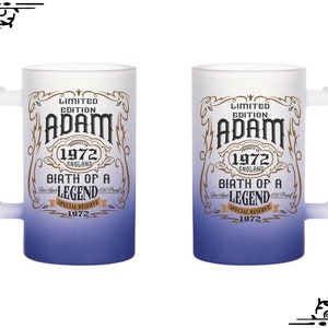 Personalised Beer Mug Stein Frosted 16oz Glass