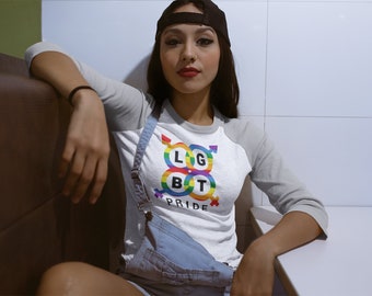 LGBT T-shirt Raglan 3/4 Sleeve Baseball Tee Women Girls