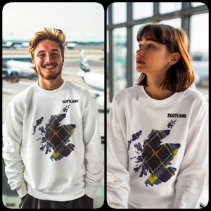 Herren Damen Sweatshirt Schottland Karte