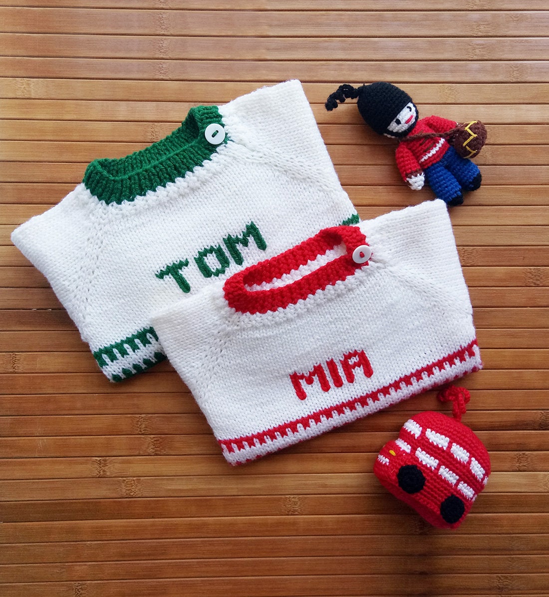 Personalised Baby/Toddler Merino Handmade Jumper