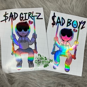 Sad Boyz Swing Car Decal | Holographic Car Decal | Junior H Decal | Car Accessories | Sad Boyz | Sad Girlz Swing Decal | Sad Girlz 4 Life