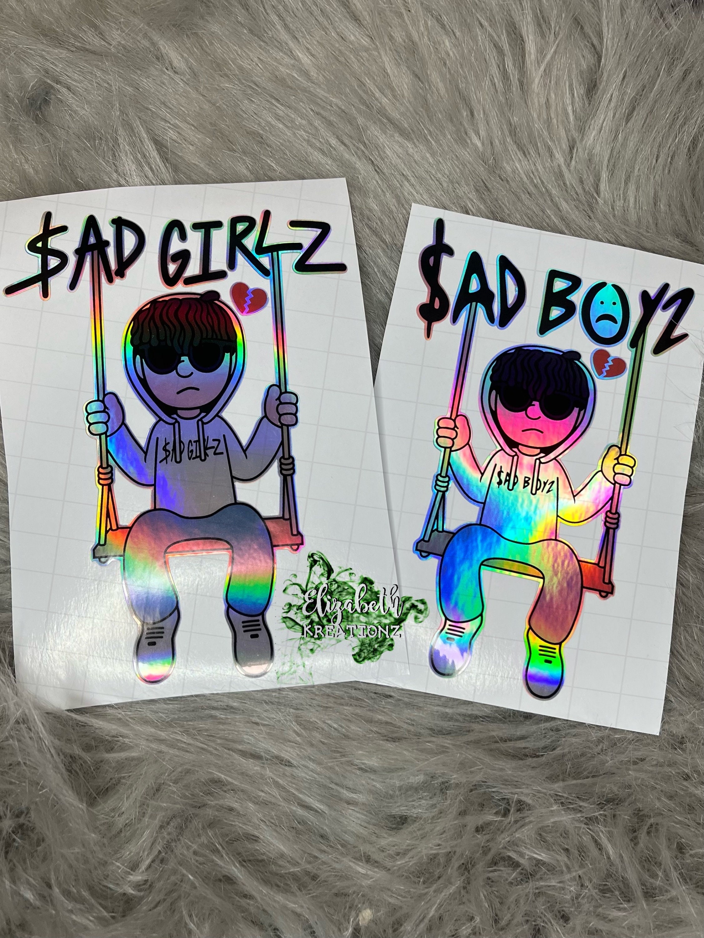 Sad Boyz Swing Car Decal | Holographic Car Decal | Junior H