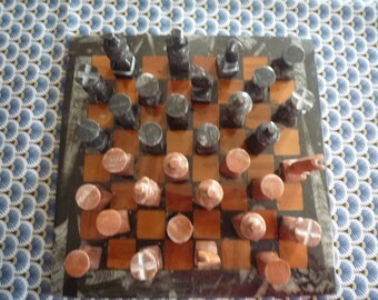 Resin chess set / Multicolor epoxy chess set