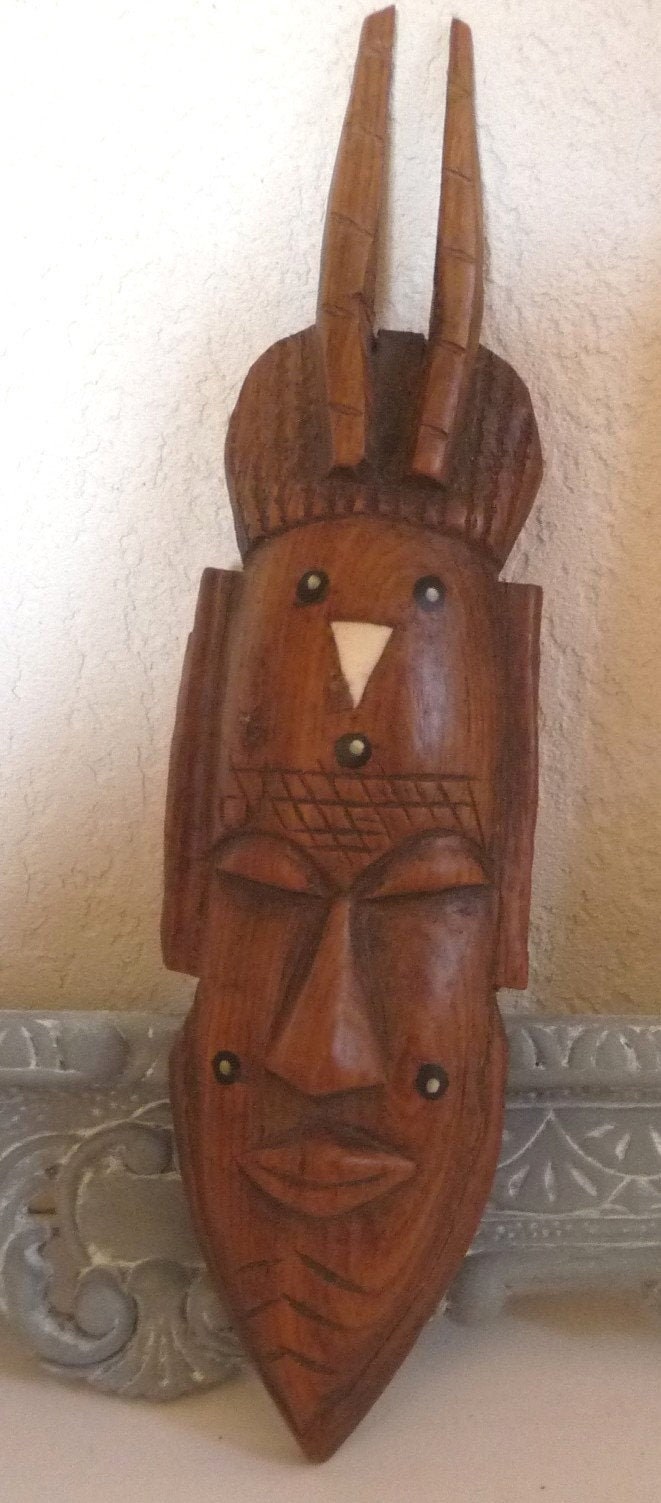 Masque Traditionnel Africain Fait à La Main, Masque Vintage, Déco Ethnique, Bois Exotique