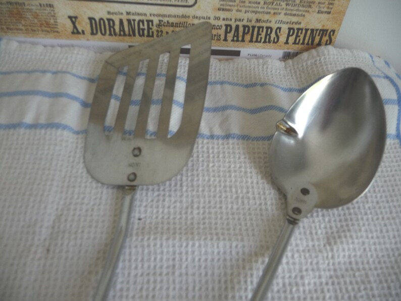 Vintage juice spatula and ladle set old spatula and ladle