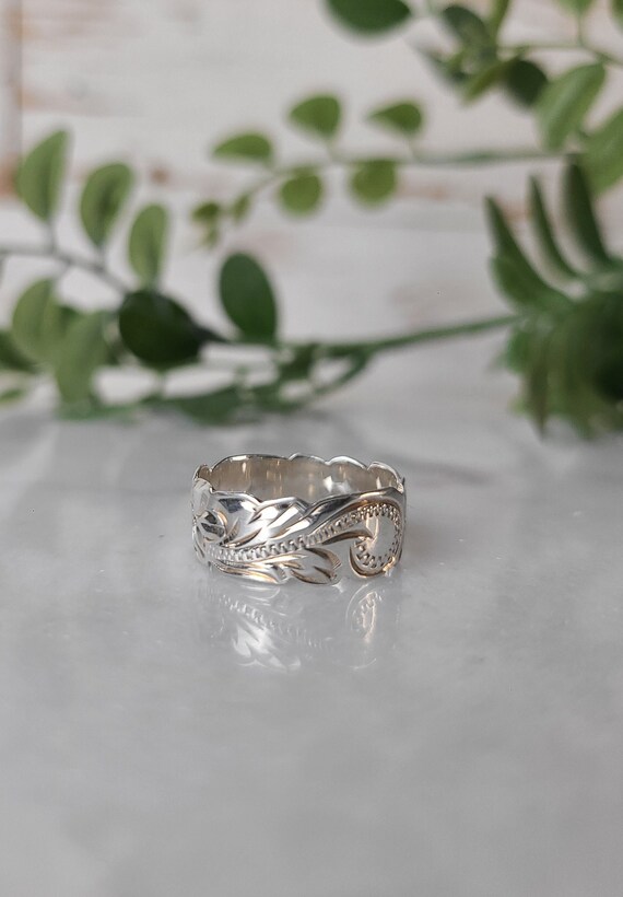 Hawaiian Sterling Silver Floral Design Ring - image 2
