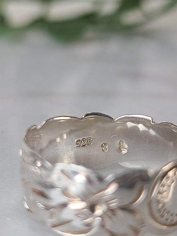 Hawaiian Sterling Silver Floral Design Ring - image 4