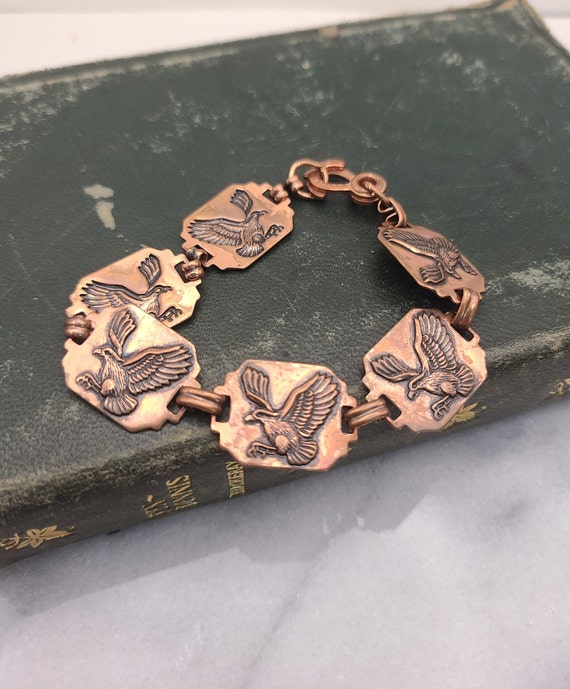 Vintage Solid Copper Southwestern Eagle Bracelet