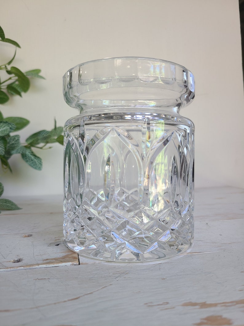 Vintage Crystal Glass Biscuit Barrel Jar Etsy