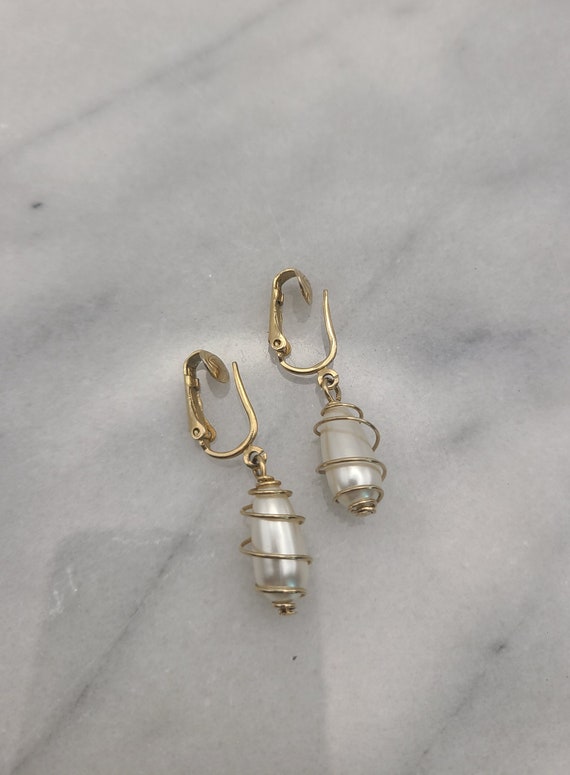 Vintage Caged Pearl Drop Sarah Coventry Earrings