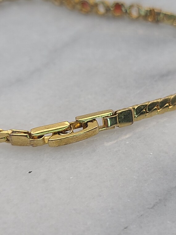 Vintage Gold Tone Rhine Stone Bracelet - image 7