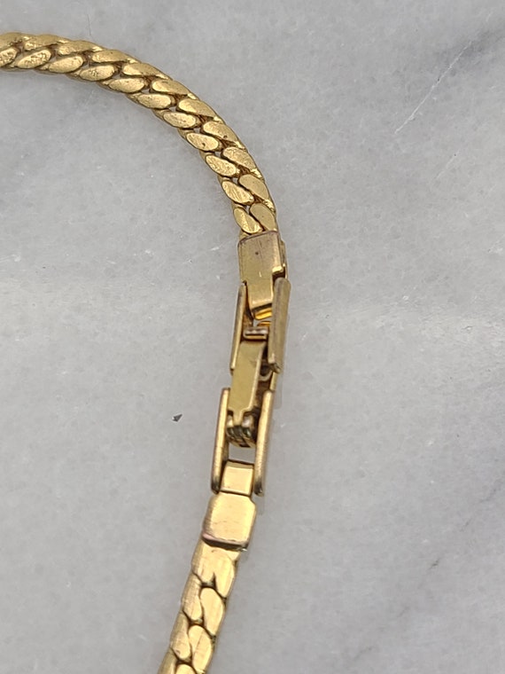 Vintage Gold Tone Rhine Stone Bracelet - image 5