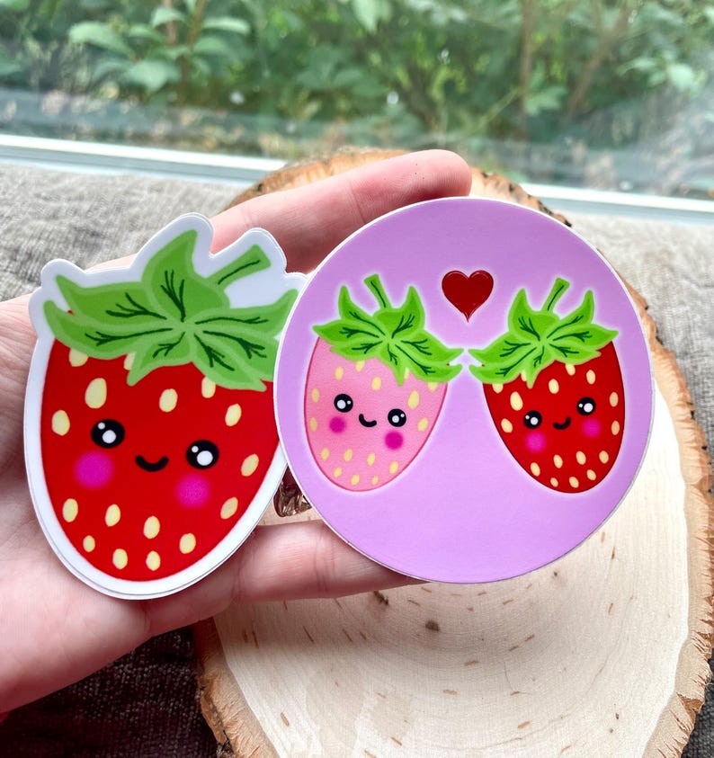 Cute Strawberry Stickers Set: Vinyl Decal Waterproof | Stickers for ...