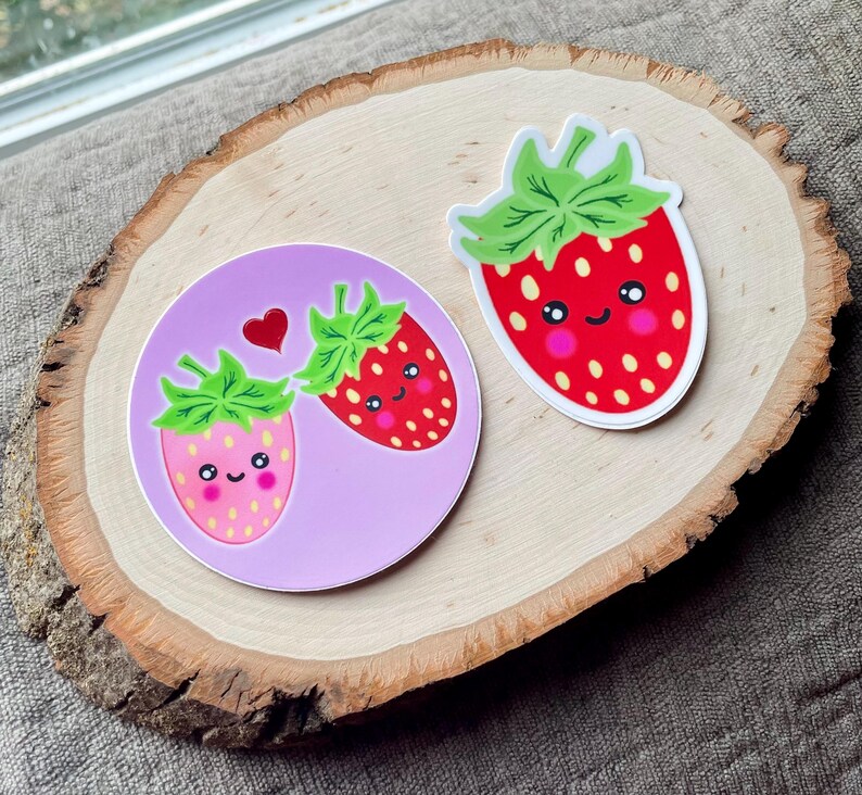 Cute Strawberry Stickers Set: Vinyl Decal Waterproof | Stickers for ...