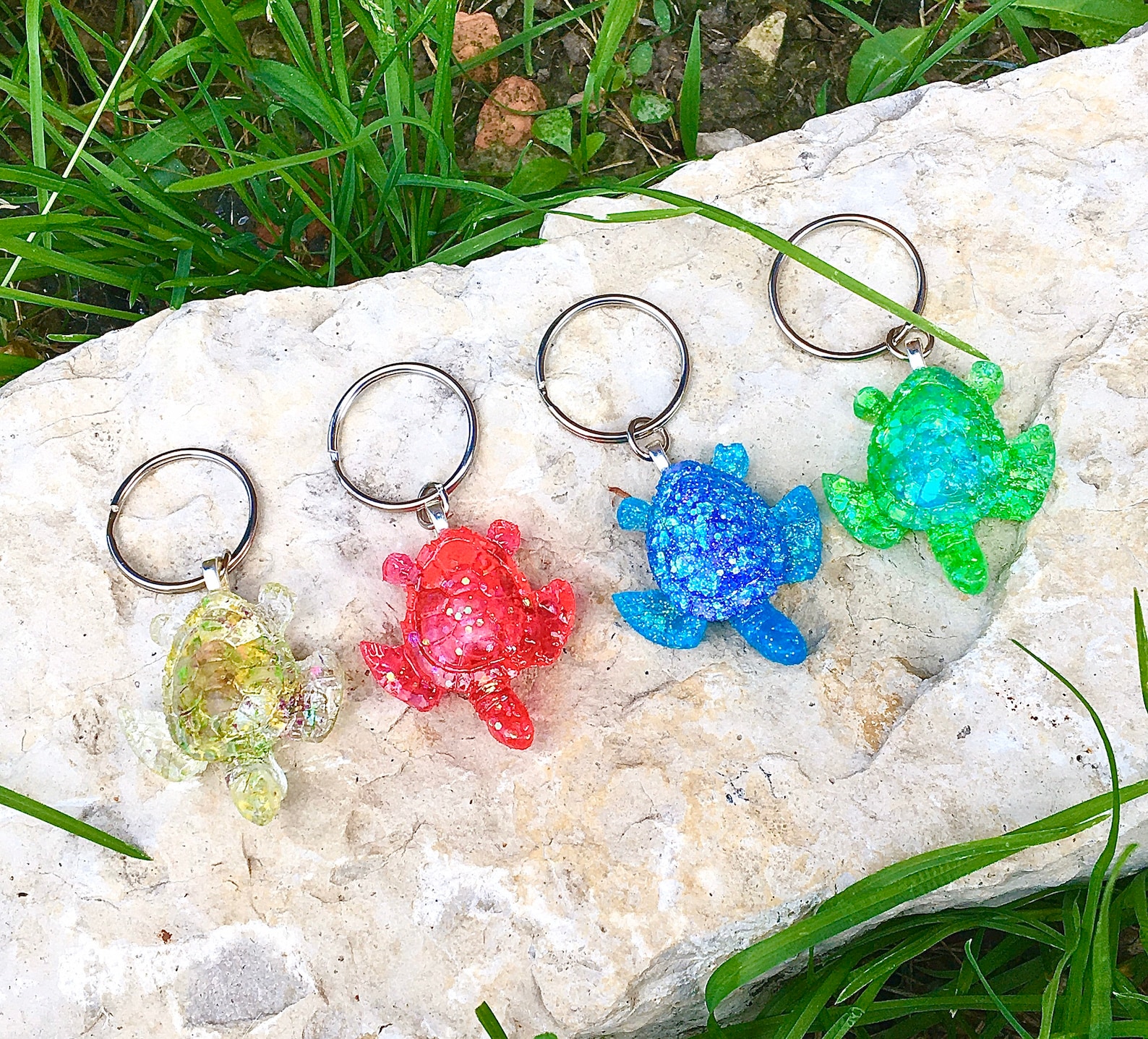 Resin Turtle Keychains Sea Turtle Keyring Ocean Keychain | Etsy