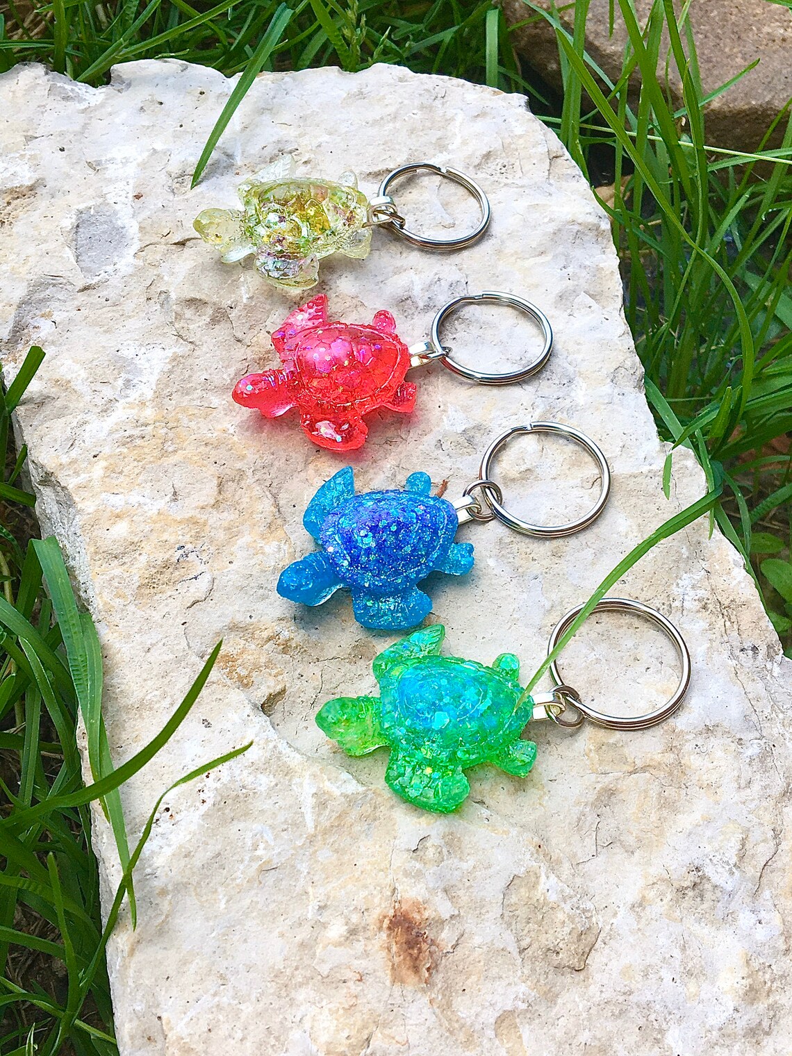 Resin Turtle Keychains Sea Turtle Keyring Ocean Keychain | Etsy