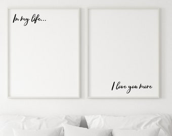 Lyrics - The Beatles - In My Life - I Love You More - Wall Decor - Romantic Gifts - Love Quotes - Valentine's Day - Digital Download