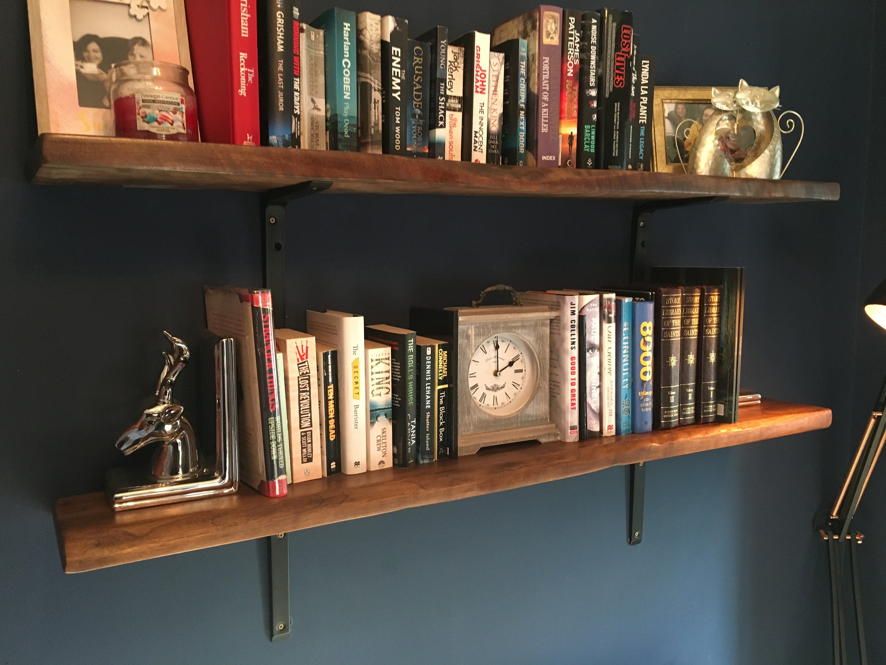 Solid Walnut Shelves Live Edge Walnut Shelves Naturally Etsy