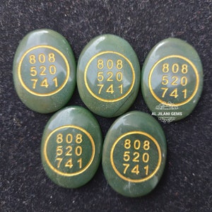 Gravierte Grüne Jade Stein: Zibu Symbol, Chakra Heilung