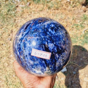 Large Sodalite Sphere: Natural Crystal Healing Divination Ball