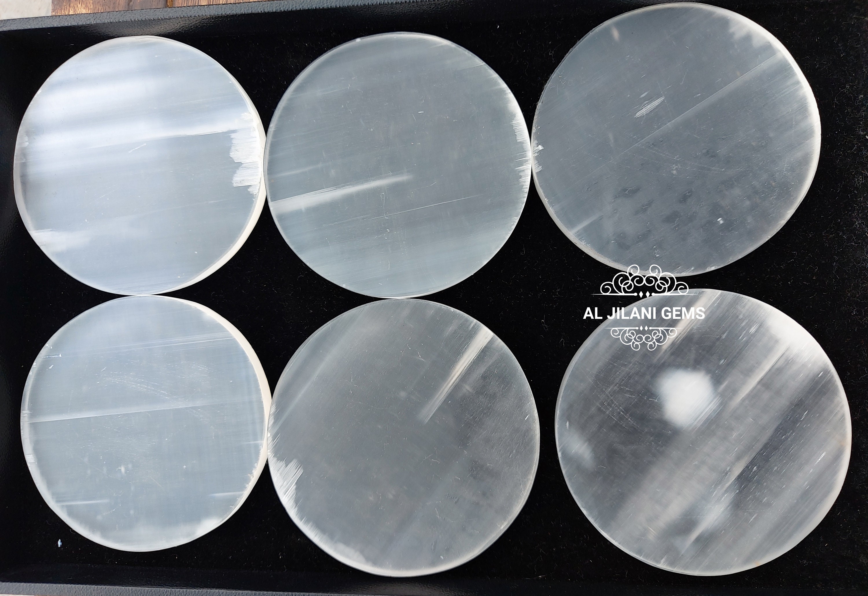 セレナイトチャージングディスク：研磨クリスタルクレンジングプレート