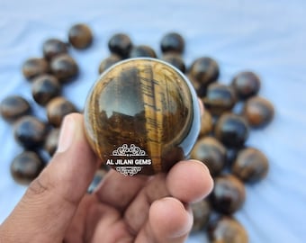 Esfera de cristal de ojo de tigre: bola de piedra preciosa pulida (47-55 mm)