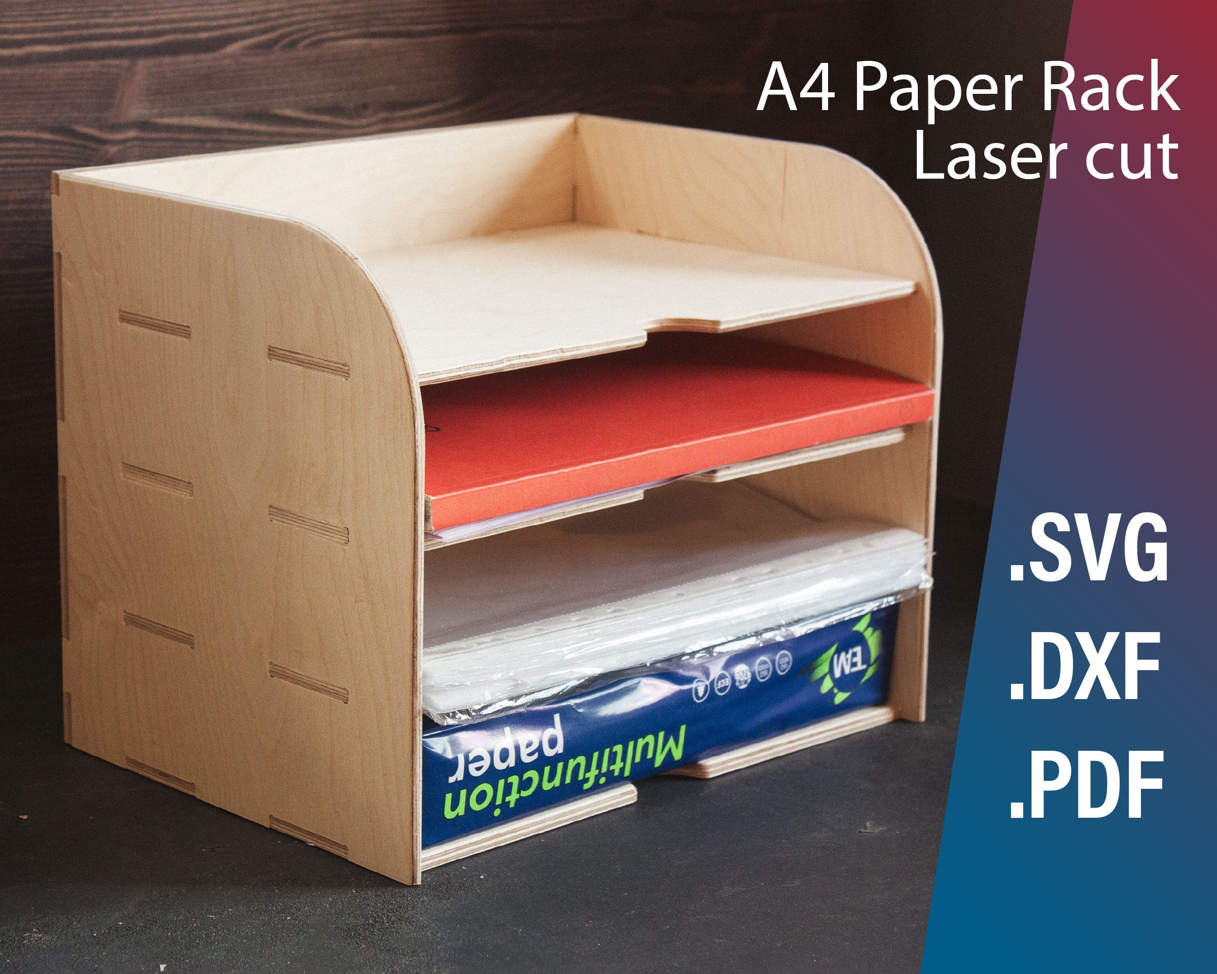 A4 Paper Desk Rack, Laser or Cnc Files - Etsy