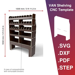 Große Lieferwagen Regal Vorlagen für CNC-Fräser, Dxf & SVG