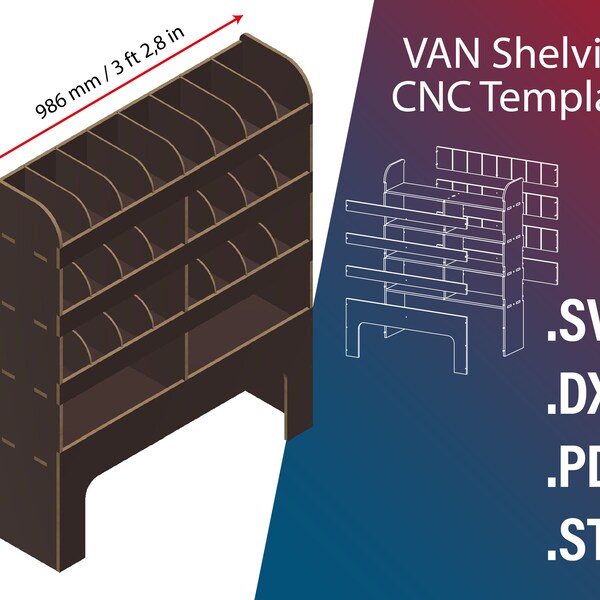 Fichier de modèles CNC de van racking, plan dxf et svg