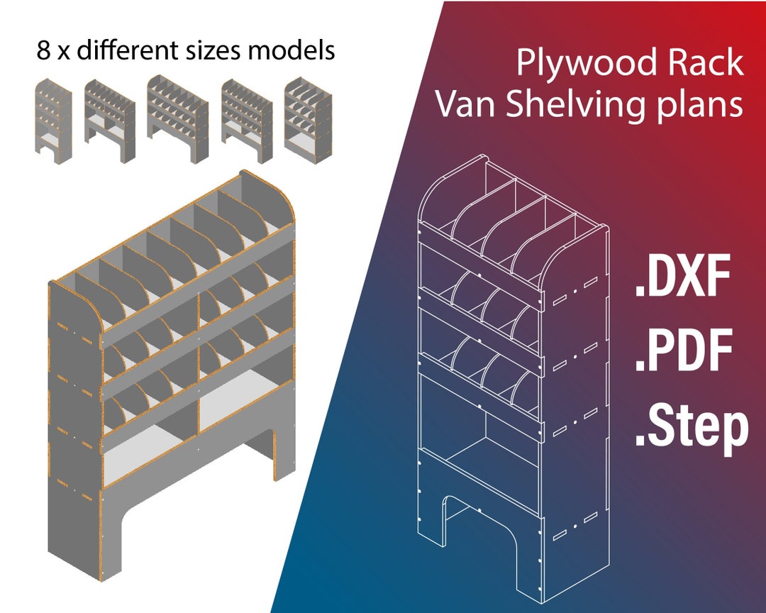 Set of Van Racking CNC Templates, 8 Plans Pack of Plywood Shelving Etsy