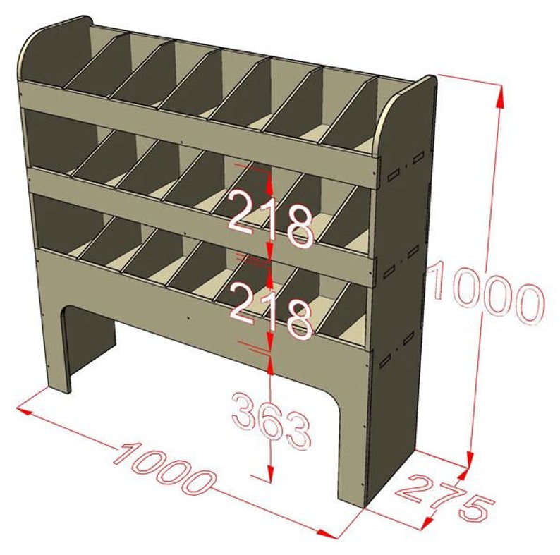 Van Rack Shelving Packout Templates DXF Files for CNC 8 Etsy Australia