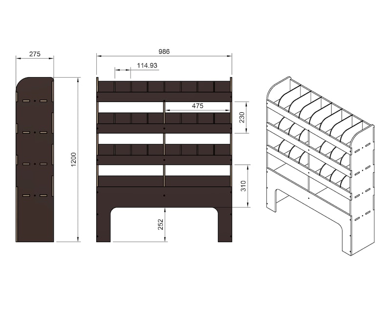 Set of 29 Van Racking CNC Template Files, Dxf Plans Pack of Plywood ...