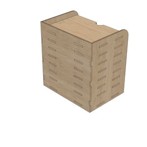 May include: A wooden storage box with a lid and multiple compartments. The box is made of light brown wood and has a simple design.