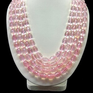 AAA Quality Rose quartz Necklace for Lines pink rose quartz faceted Beads Necklace, Adjustable Beads Necklace, Beads Necklace, Gift For Her