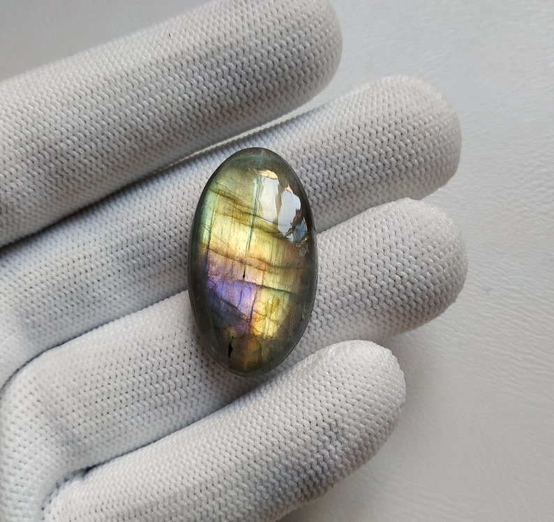 Multi Fire Labradorite Cabochon Loose Gemstone 37.65 Carats Oval Shape LB60 34X19X7 mm Labradorite Best For Wire Wrap Jewelry