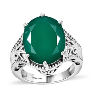 Green onyx, onyx Gemstone Ring, onyx Ring, 92.5 Sterling Silver, green onyx, Statement Ring, Gemstone silver ring,