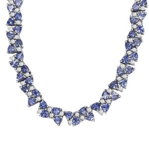 Tanzanite & Zircon Sterling Silver Necklace - 18 Inch
