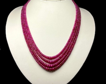 Collar con cuentas de rubíes naturales de Birmania - 322 quilates