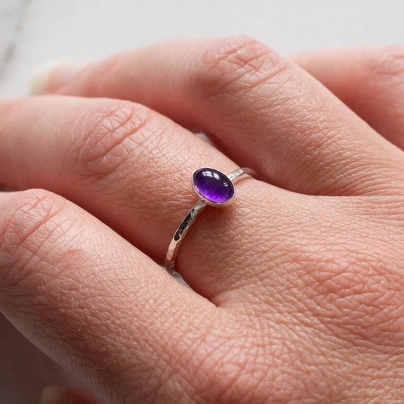 Cabochon amethyst ring sale