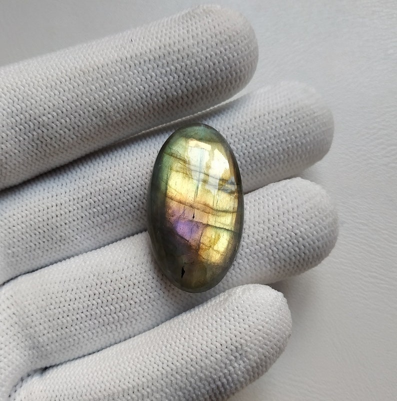 Multi Fire Labradorite Cabochon Loose Gemstone 37.65 Carats Oval Shape LB60 34X19X7 mm Labradorite Best For Wire Wrap Jewelry