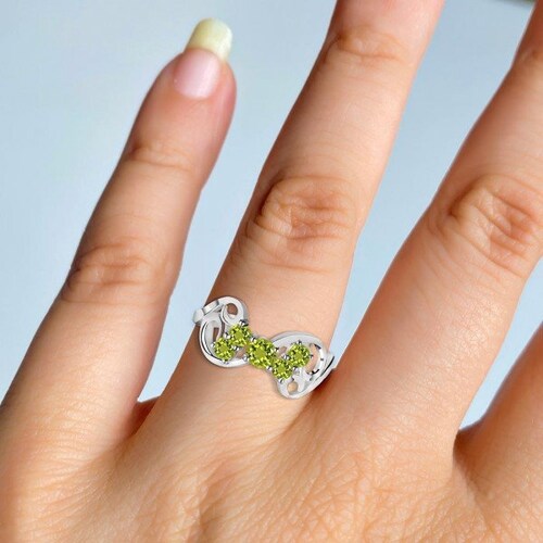 Shops Certified Peridot Ring, Natural Peridot Silver Ring, Handmade Peridot Silver Ring, 92.5 Sterling Silver Ring, Minimalist Peridot Ring