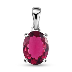 Handmade Rubellite Tourmaline Sterling Silver Pendant: Dainty Pink Gemstone