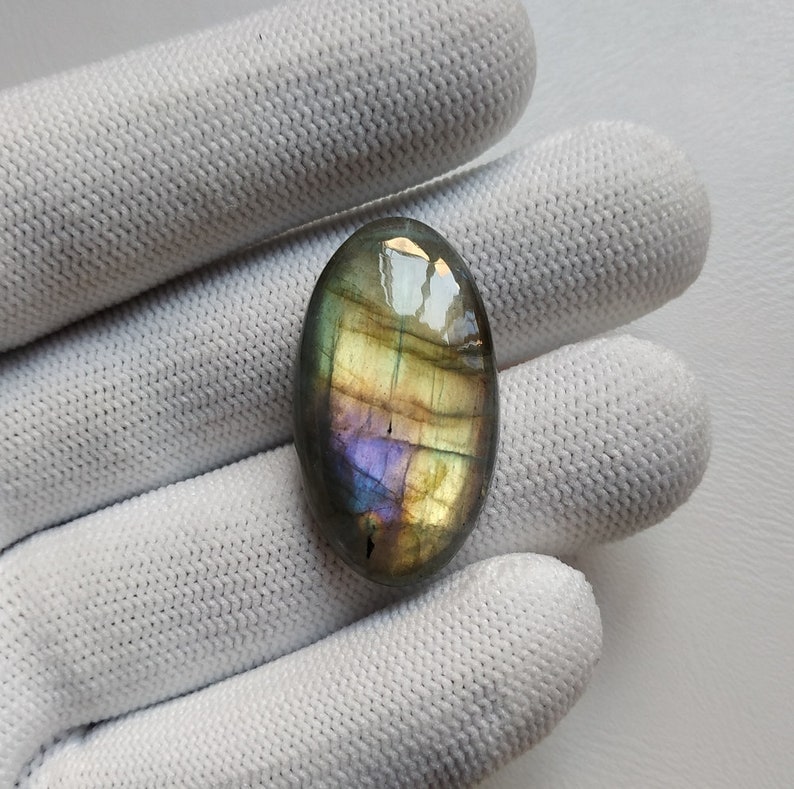 Multi Fire Labradorite Cabochon Loose Gemstone 37.65 Carats Oval Shape LB60 34X19X7 mm Labradorite Best For Wire Wrap Jewelry