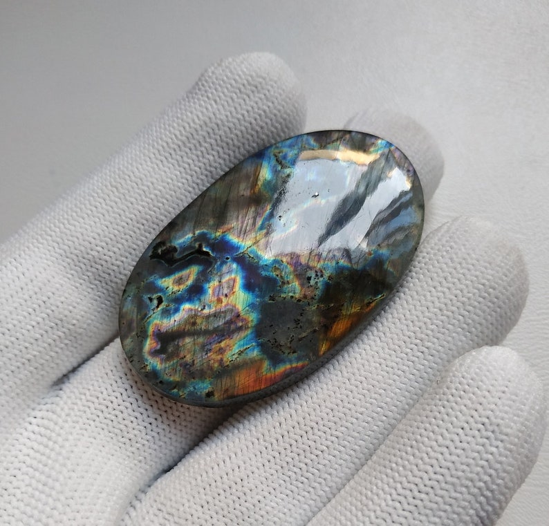 Best For Silver,Wire wrap Jewelry MULTI FIRE LABRADORITE Cabochon Loose Gemstone