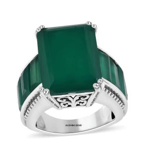 Green onyx, onyx Gemstone Ring, onyx Ring, 92.5 Sterling Silver, green onyx, Statement Ring, Gemstone silver ring,