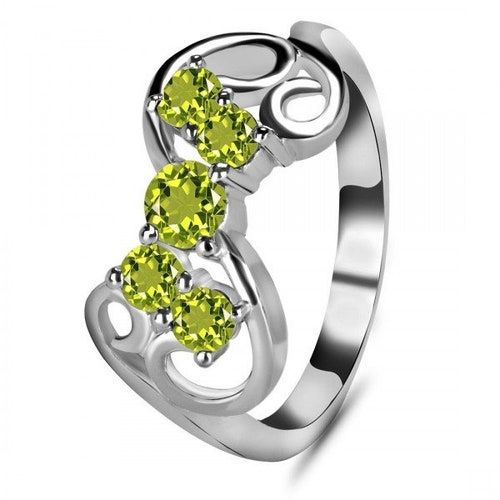 Shops Certified Peridot Ring, Natural Peridot Silver Ring, Handmade Peridot Silver Ring, 92.5 Sterling Silver Ring, Minimalist Peridot Ring