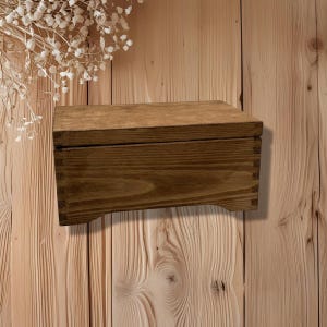 Chestnut Wooden Box . Birthday Wedding Gift. Present for your Grandma Grandpa Storage Proposal Bridesmaid. Best Man. Anniversary souvenir.